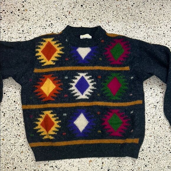 United Colors of Benetton Shetland wool sweater made in Italy small s - Picture 1 of 4